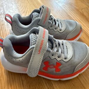 Under Armour Kids' Gray and Orange Sneakers